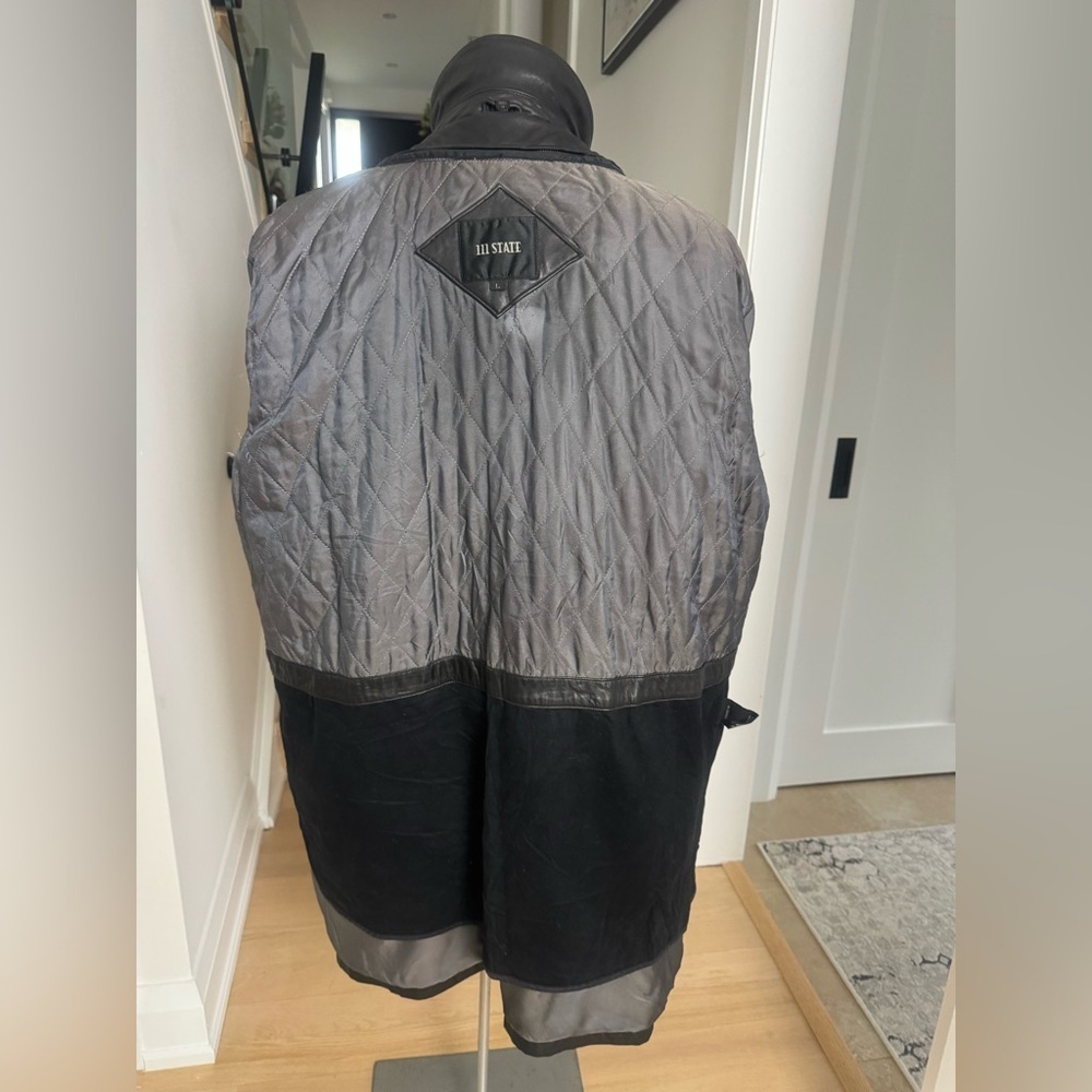 111 State Black Leather Insulated Men’s Coat Jacket L - Picture 8 of 14
